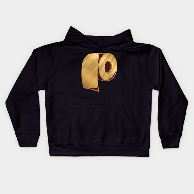 GOLDEN TOILET PAPER ROLL Kids Hoodie by Ramadangonim